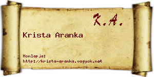 Krista Aranka névjegykártya